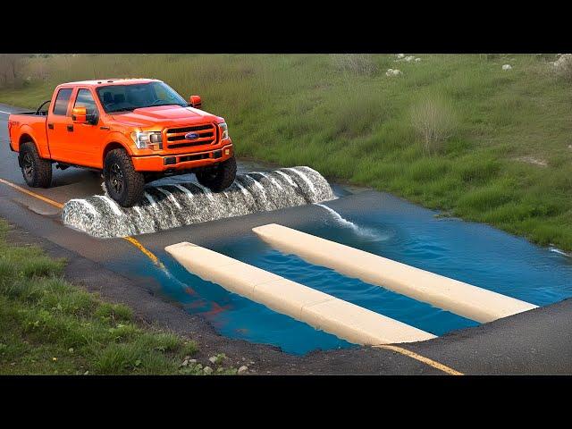 Cars vs Deep Water Speed Bump Challenge in BeamNG Drive!