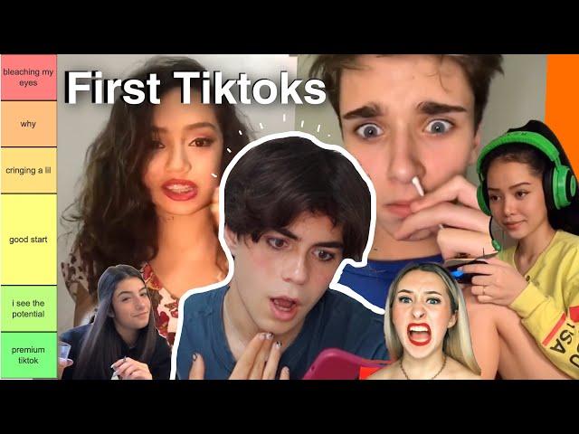 reacting to tiktokers FIRST TIKTOKS (and ranking them ‼️)