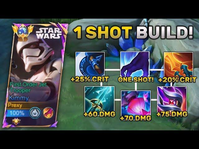 TOP 1 GLOBAL KIMMY BRUTAL CRITICAL ONE SHOT BUILD AND EMBLEM 100% DAMAGE!! | KIMMY BEST BUILD 2024