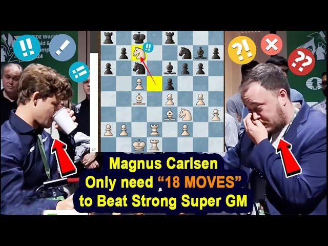 "Unbelievable: Magnus Carlsen CRUSHES Super GM in JUST 18 Moves at World Blitz 2024, Round 4!"