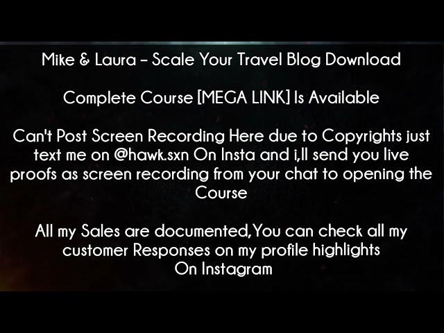 Mike & Laura Course - Scale Your Travel Blog Download