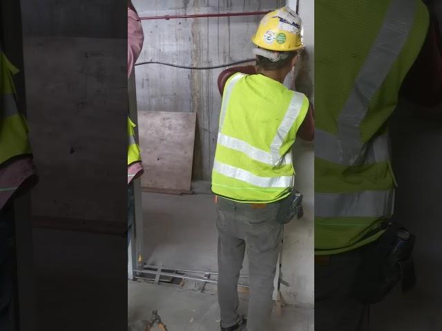 How to install metal fire rated door frame .