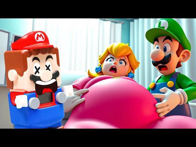 Peach is PREGNANT - Lego Mario enter the Nintendo Switch to help Peach! Mario Story