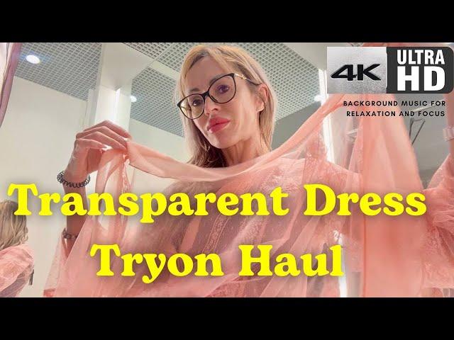 Patrizia Pepe - Tryon Haul Transparency Dress on tight-fitting dress #seethrough #sheer  #trending