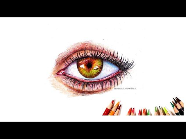 How to Draw Hyper Realistic Eyes | Step by Step| shabeer art
