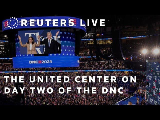 LIVE: View of the United Center on second day of DNC