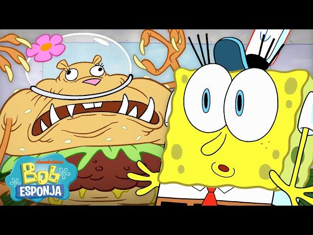 Bob Esponja | ¡Los servicios MÁS ALOCADOS del Crustáceo Cascarudo!  | Compilación | Español