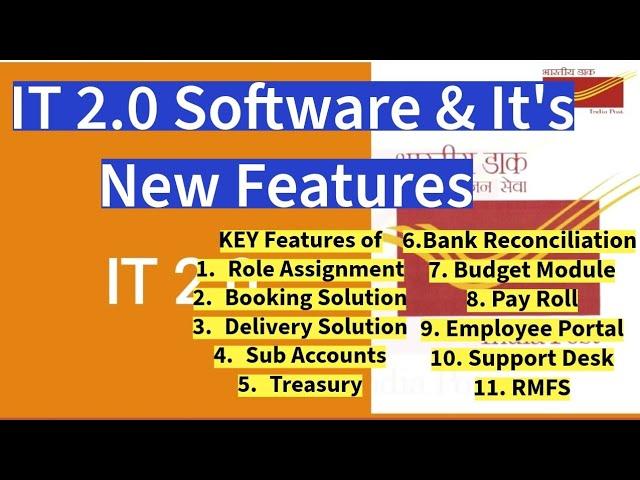 New Features of IT 2.0 Software | Module Wise Key Features #indiapost #postoffice