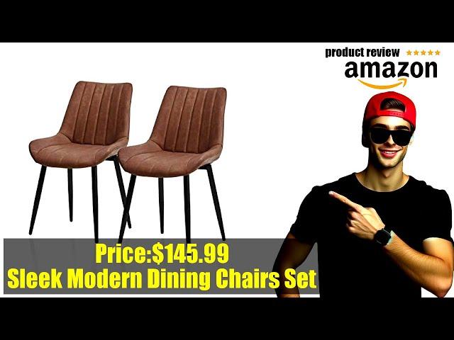 Buy TUKAILAi Faux Leather Dining Chairs Set of 2, Modern Linear Design Kitchen Chairs with