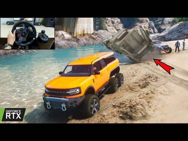 GTA 5 - Ford Bronco 6x6 Towing the Accident Military Truck under the Bridge