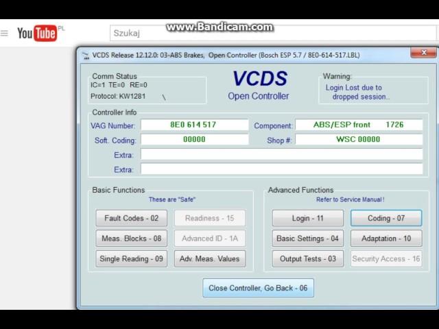 VCDS Login/Coding ABS - Problem issue, A4 B6 1.8T