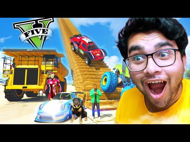 GTA V : Franklin Testing Cars vs MASSIVE SPEED BUMPS || Professor Of Pc Gaming