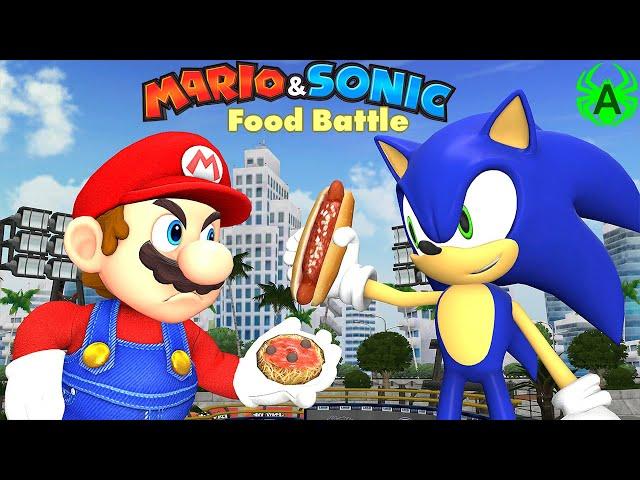 Mario VS Sonic Funny Animation: Food Battle - Nintendo