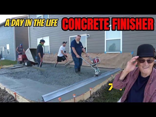 DAY in the life of a MASTER Concrete finisher (pour day)