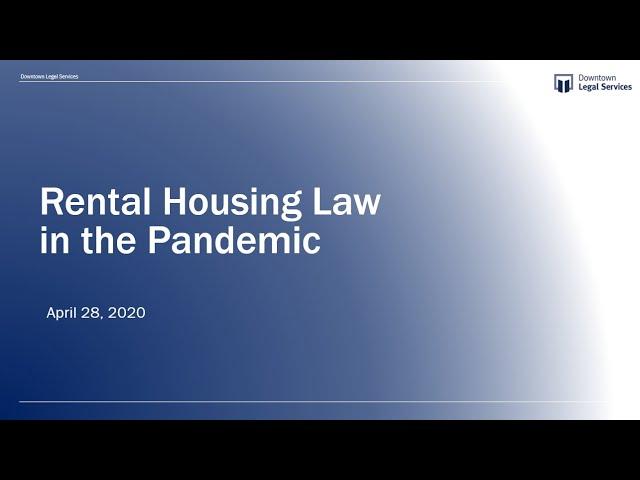 Rental Housing Law in the Pandemic