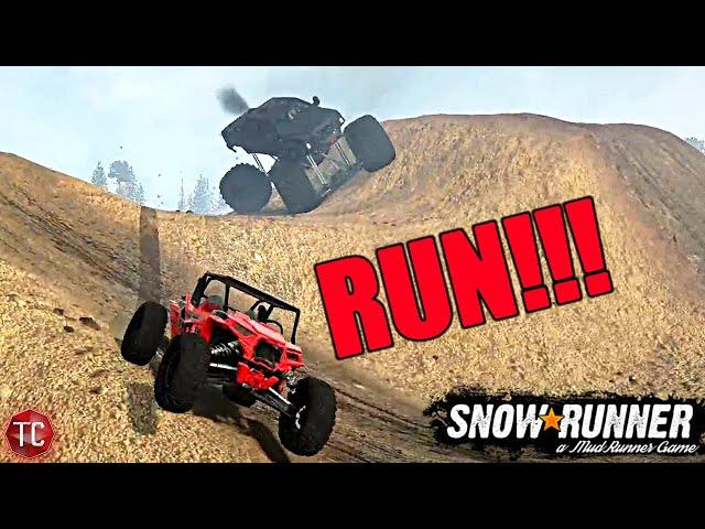 SnowRunner: ESCAPE The MONSTER TRUCK Challenge!! (Survival Game)