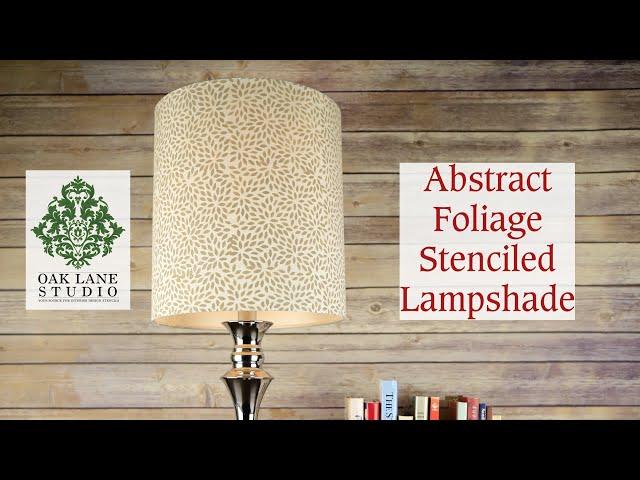 Lampshade Decor: DIY Stenciled Leaves Lampshade Personalization | Oak Lane Studio