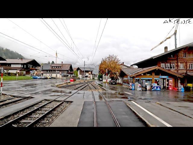 Rainy Cab Ride - MOB Railway Switzerland | Zweisimmen to Lenk im Simmental | Driver View 4K HDR