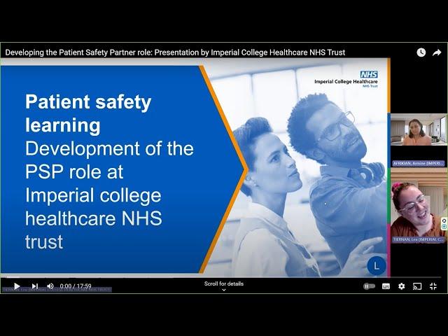 Developing the Patient Safety Partner role: Presentation by Imperial College Healthcare NHS Trust