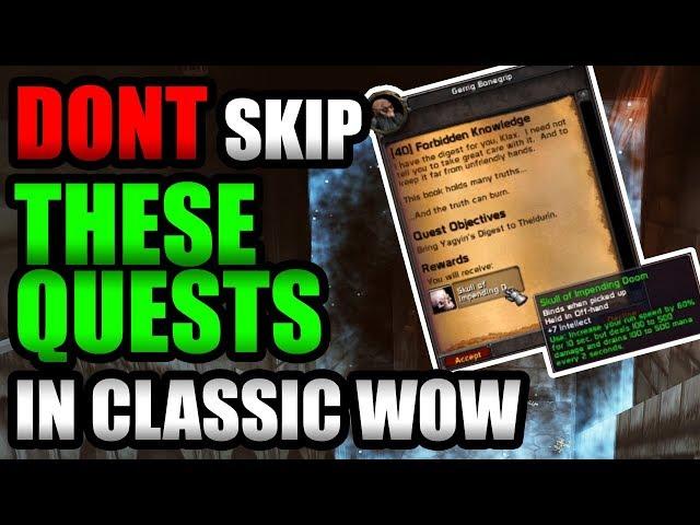 DONT Skip These Quests While Leveling In Classic WoW!!!