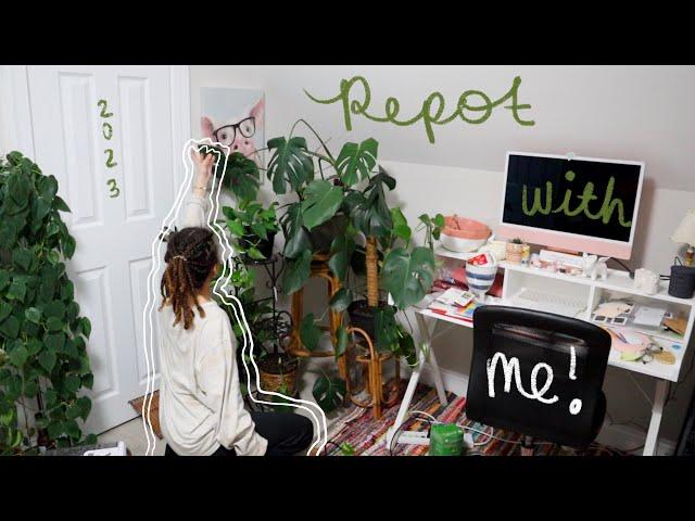 REPOT WITH ME 2023 | HOUSEPLANT REPOTTING, CUTTING, AND PROPAGATING 