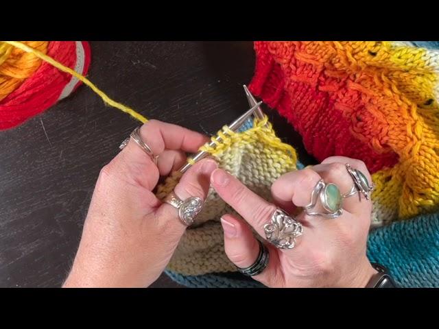 Ranunculus Knit-a-Long assistance, part 14: section 8: diagonal cuff line