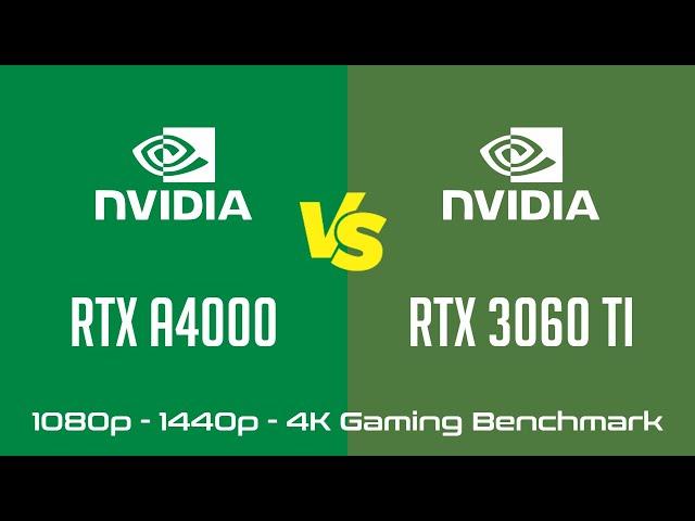 nVidia RTX A4000 vs nVidia GeForce RTX 3060 Ti - Gaming Benchmark (1080p, 1440p, 4K)