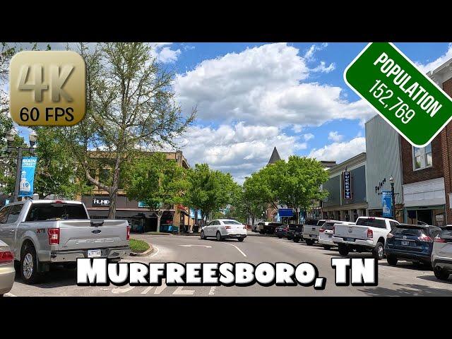 Driving Around Downtown Murfreesboro, TN in 4k Video