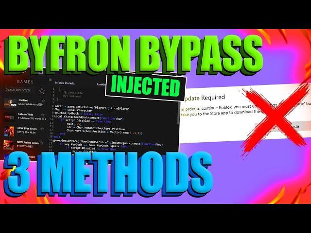 [FULL TUTORIAL] 3 Ways To BYPASS Roblox BYFRON Anti-Cheat (for pc)