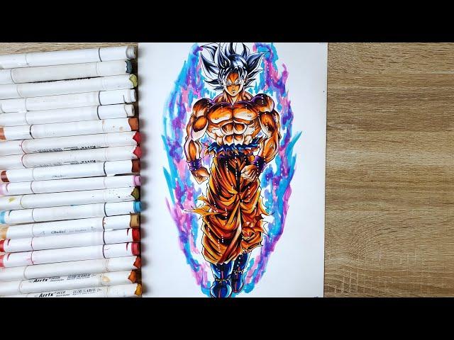 How to Draw Goku Mastered Ultra instinct Full Body [ Dragonball Legends ]