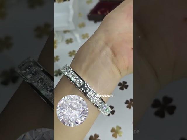 8ctw Round Cut White Sapphire All Around full Channel Set Bangle