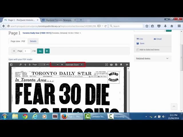 How to use the Toronto Star Digital Newspaper Archive for Historical Research