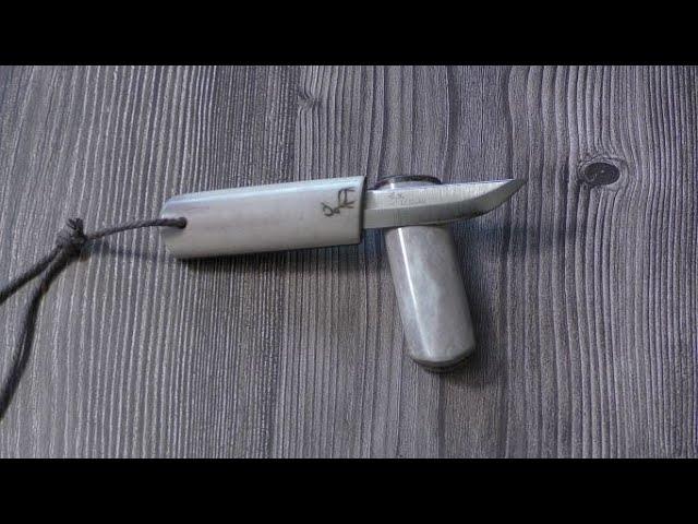 Kellam Pocket Fixed Blade Knife with Reindeer Handle