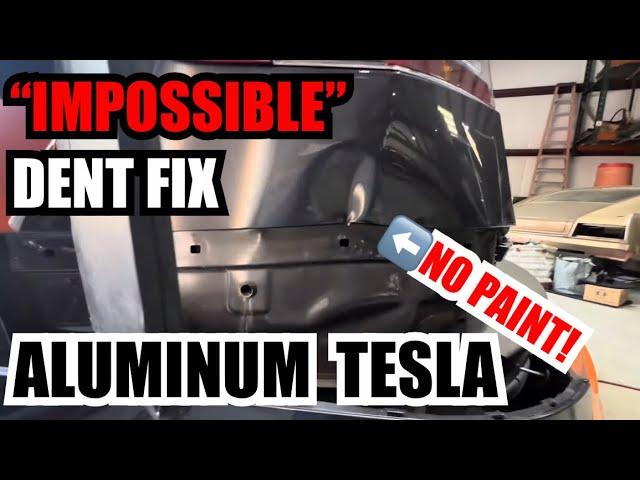 IMPOSSIBLE DENT FIX - TESLA ALUMINUM - NO PAINT