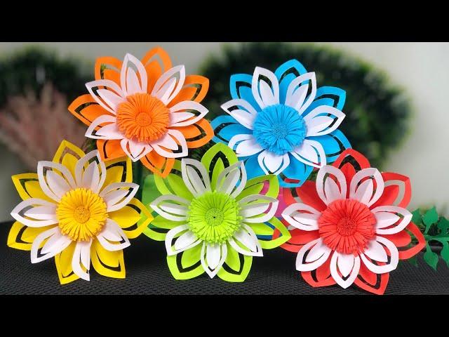 Paper Crafts | DIY | Flower | Craft | Home Decor | Beautiful Paper Flower Making | School Crafts