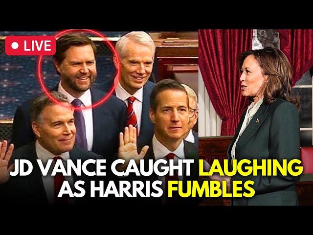 US House Senate: JD Vance Caught Laughing As Kamala Harris Fumbles During Pledge of Allegiance |N18G