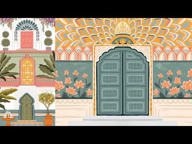 Illustrate DOORS in PROCREATE with SYMMETRY (Procreate Class Trailer)