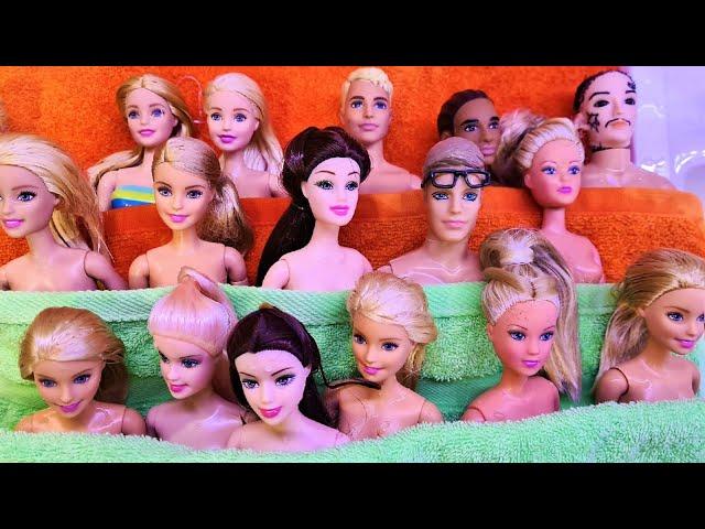 ESCAPED? ALL THE BARBIE DOLLS IN MY COLLECTION FOR WATER TREATMENTS! how to wash old Darinelka dolls