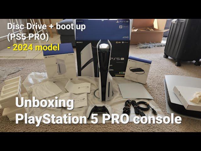 Unboxing PlayStation 5 PRO console, Disc Drive + boot up (PS5 PRO) - 2024 - PT1