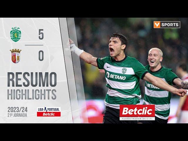 Resumo: Sporting 5-0 Braga (Liga 23/24 #21)