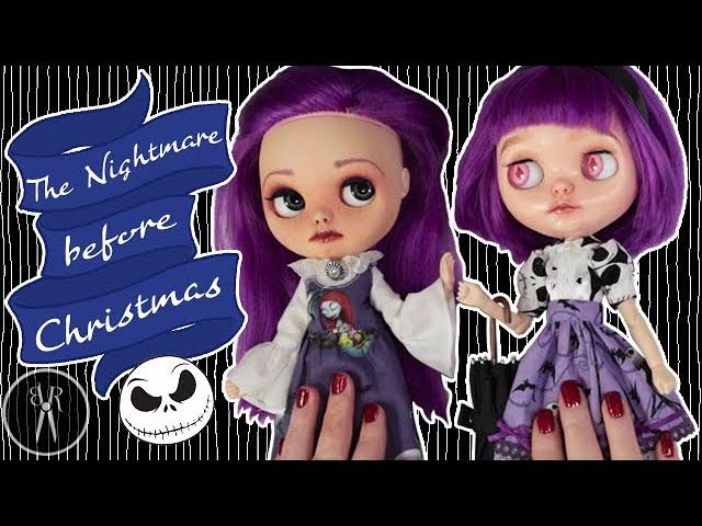 BLYTHE Nightmare Before Christmas #DollsGoneGothNightmare - How to - Custom Doll Dress - Tutorial