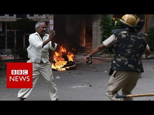 Violence strikes after India guru rape verdict - BBC News