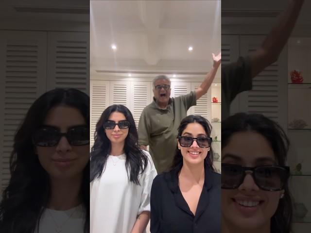 HILARIOUS  #janhvikapoor #khushikapoor with dad #boneykapoor post a hilarious video #shorts #comedy