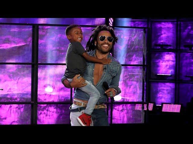 Lenny Kravitz Surprises Kid Drummer Justin Wilson II