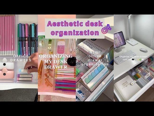 Aesthetic desk organization and restocking || ASMR || tiktok compilation