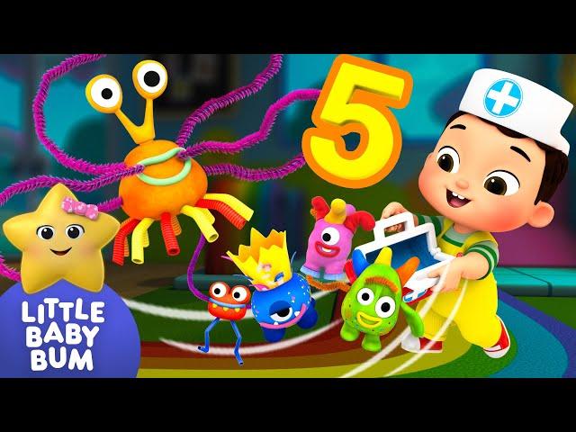 Five Little Monsters ⭐ New Song!  | Little Baby Bum