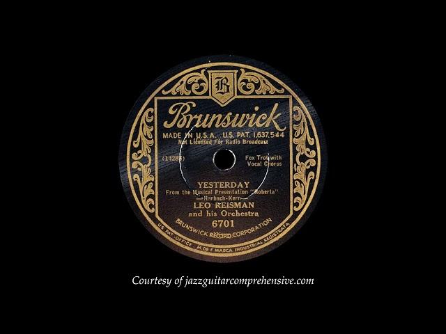 Leo Reisman w/ Frank Luther (1933) FIRST RECORDING [YESTERDAYS]
