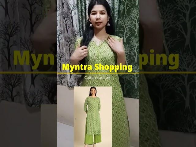 Myntra affordable cotton kurti set under 1000/Myntra cotton kurti haul/#myntra #kurti #haul #shorts