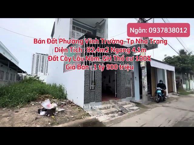 Bán Đất bên cạnh TĐC phường vĩnh trường. Tp nha trang. Cách chợ, trường, biển 500m. 82,4m giá 1ty9