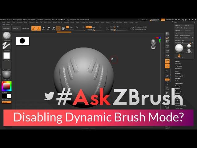 #AskZBrush - "How can I disable Dynamic Brush Mode across all brushes?"